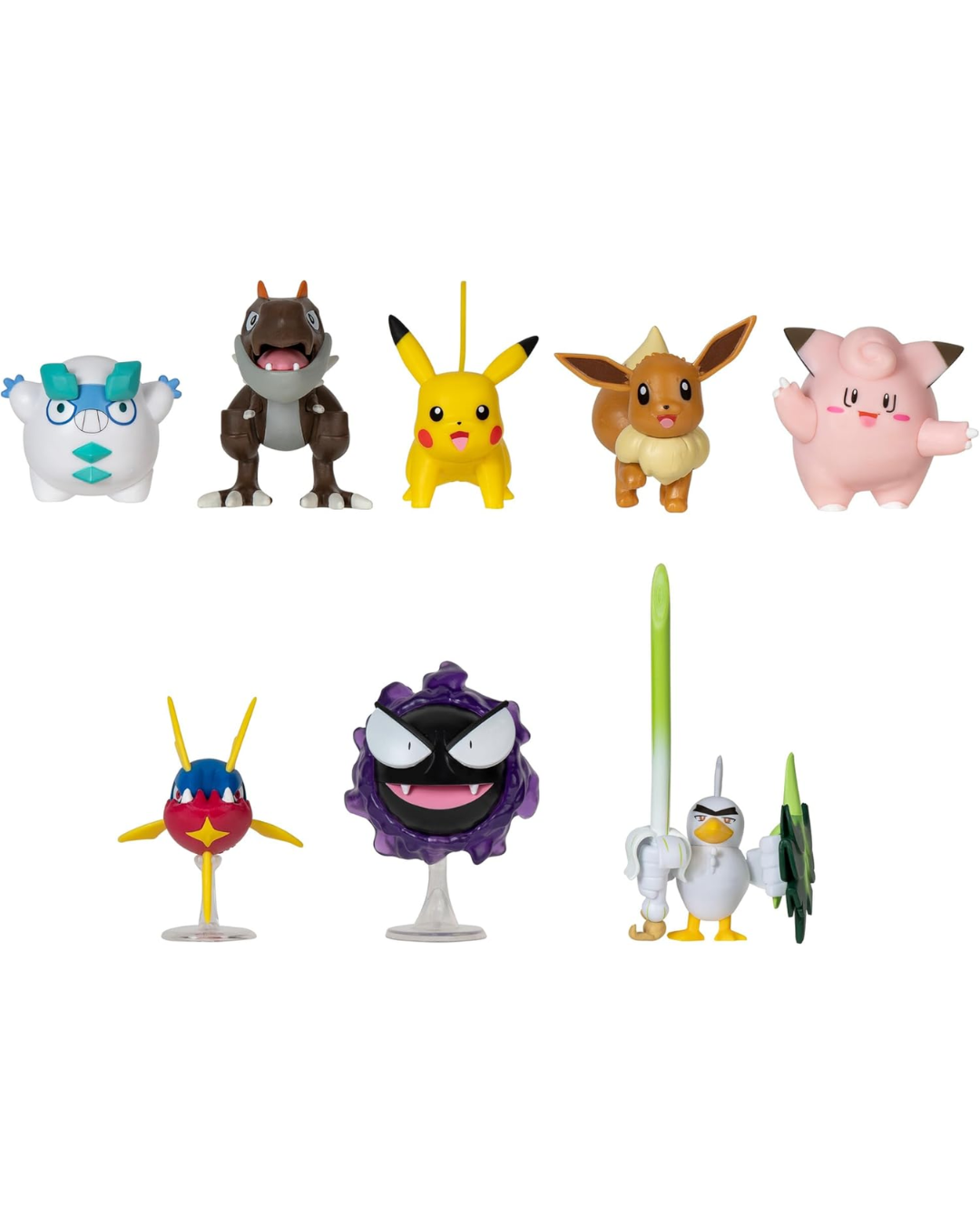 Figura de Batalla Pokemon Paquete de 8 unidades Gastly / Clefairy