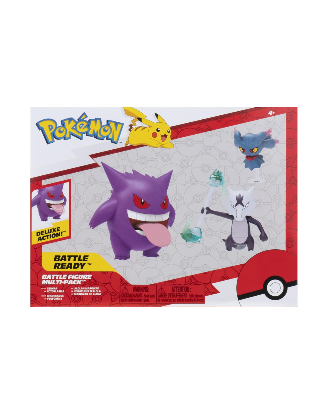 Figura de Batalla Pokemon Paquete de 3 unidades Gengar / Alolan Marowak /  Misdreavus